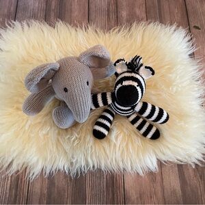the Little Market knit Elephant & Zebra